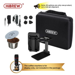 Kit de viaje para cafetera expreso HIBREW: alimentación CA/CC y funda